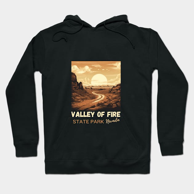 Valley Of Fire State Park Nature Lover Vintage Hiking Outdoor Travel Adventure T-Shirt Hoodie by Imou designs